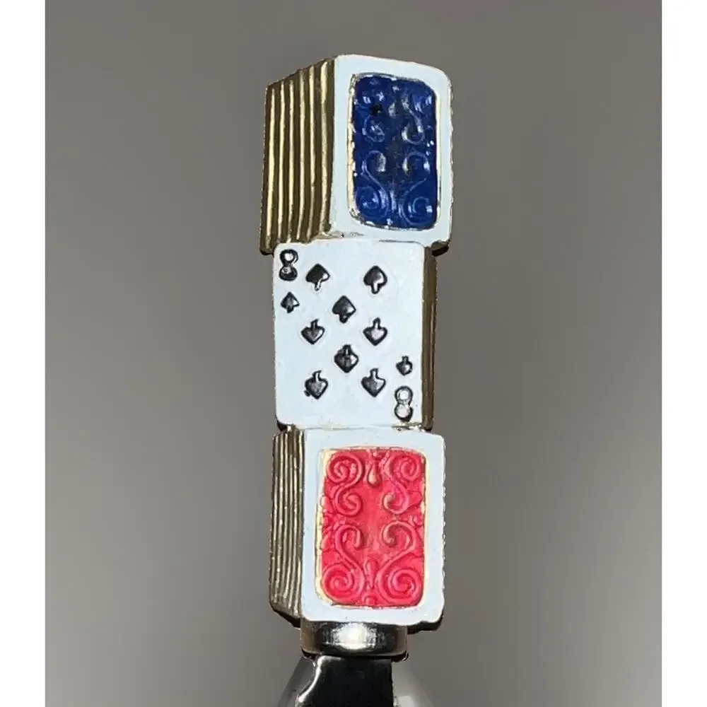 Boston Warehouse Casino Cards Dice Chips 4 Cheese Spreaders Stainless Party Fun